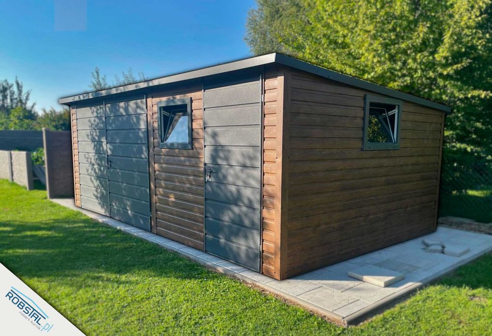 Garaż Blaszany Schowek Ogrodowy 6x4m