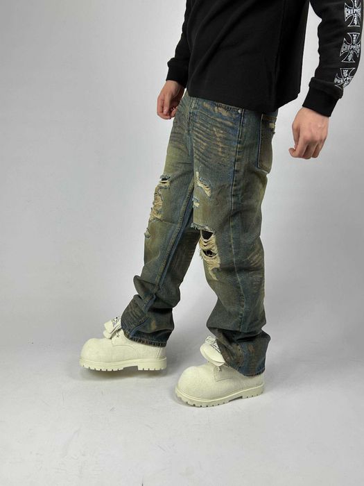 Джинси сині baggy faded jeans archive opium distressed джинсы