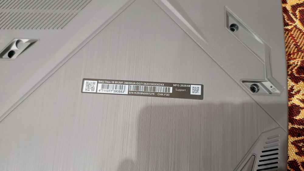 Игровой ноутбук MSI Thin 15  i7 13620H,4060 8GB, ОЗУ 16Gb, SSD 1Tb