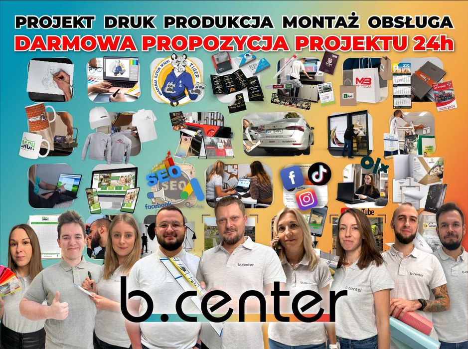 Projekt, Druk, Produkcja, Montaż, Obsługa - SKUTECZNIE, SZYBKO, TANIO!
