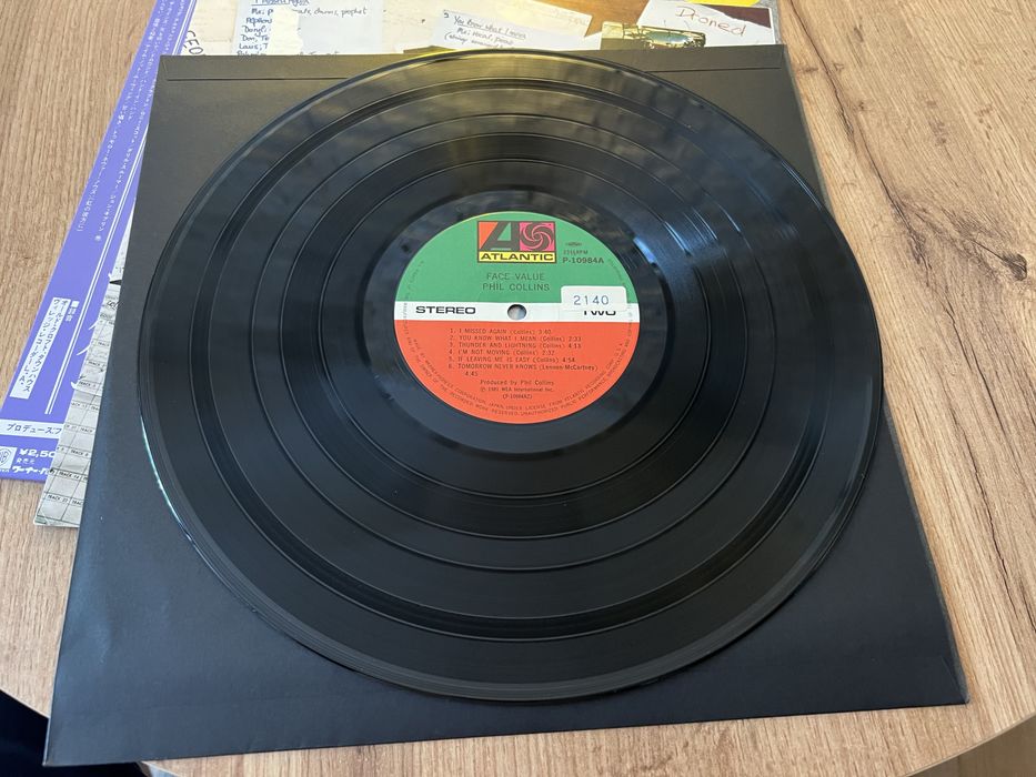 Phil Collins Face Value Winyl LP Japan Warner Pioneer 1981
