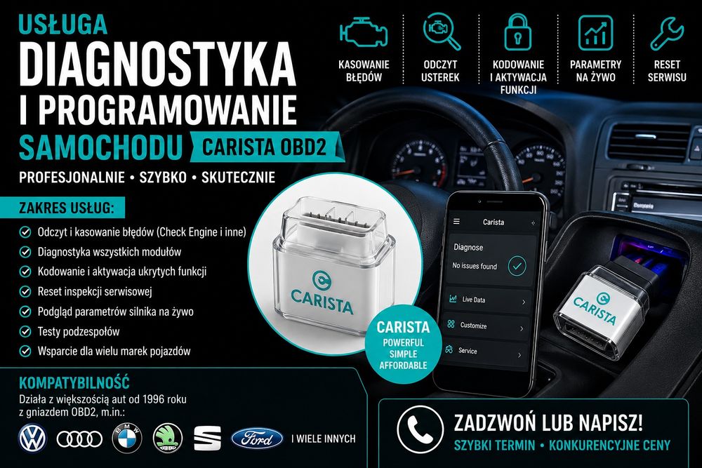 Carista OBD2 Bluetooth – Diagnostyka, Kodowanie i Kasowanie Błędów