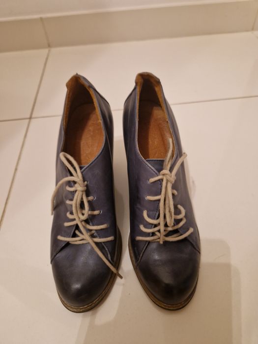 Buty granatowe koturn Ryłko rozm 40