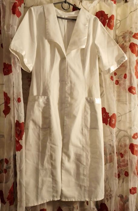 халат рабочий С розовый, зеленый, сиреневый, спецодежда шапочка белая