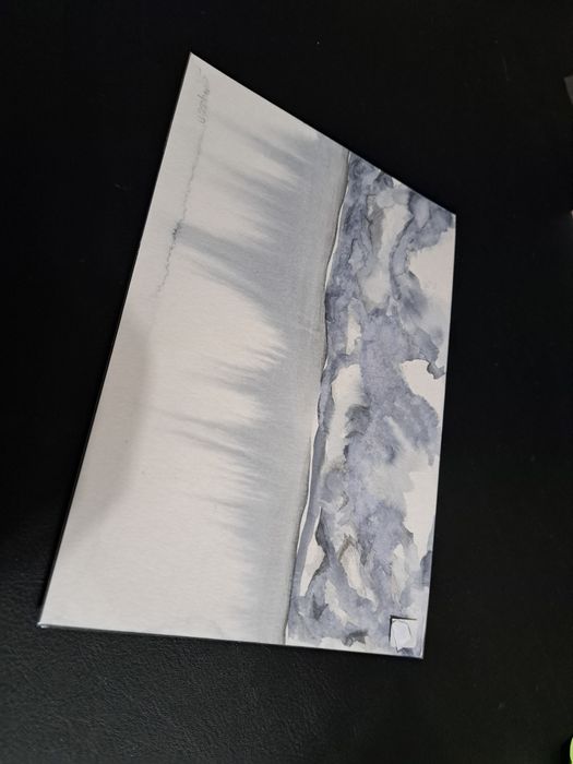 Pintura de paisagem aguarela 21 x 14,9 cm - NOVO