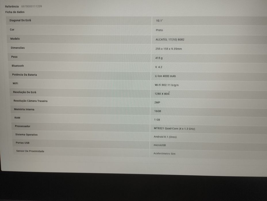 Tablet android com teclado sem fio64740892435841124