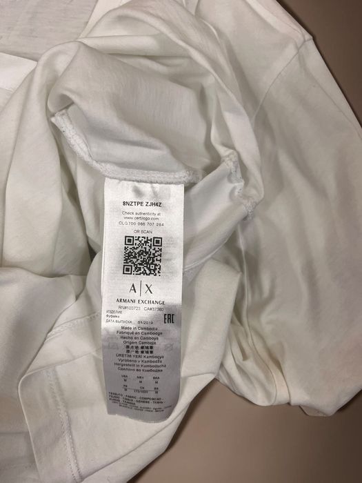 Armani Exchange roz. M męki biały t-shirt koszulka 100% bawełna white tee 100% cotton AX