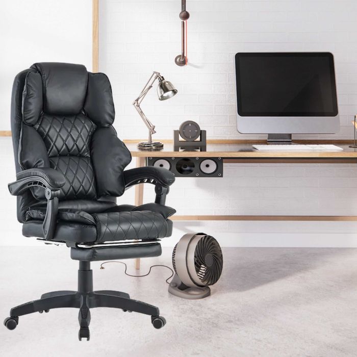Fotel Obrotowy PREMIUM dla szefa Biurowy Gabinetowy z podnóżkiem