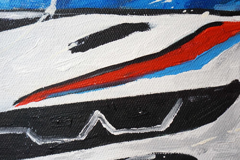 Duży obraz akrylowy oryginalny pojedynczy samochód BMW M  sportowy