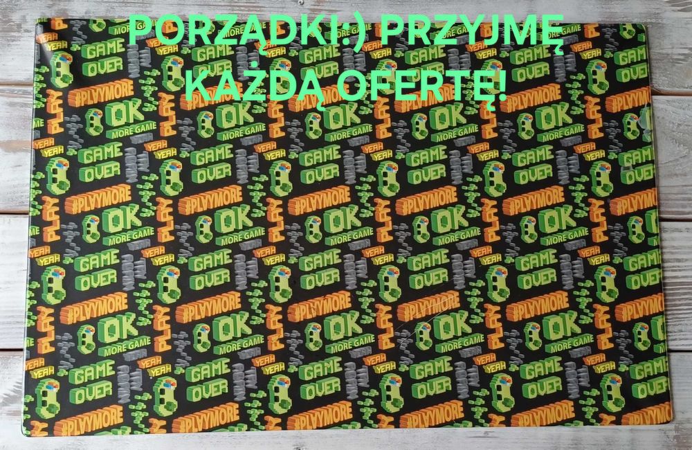 Gamingowa podkładka/ mata na biurko Game Over/ Minecraft 38 x 58 cm