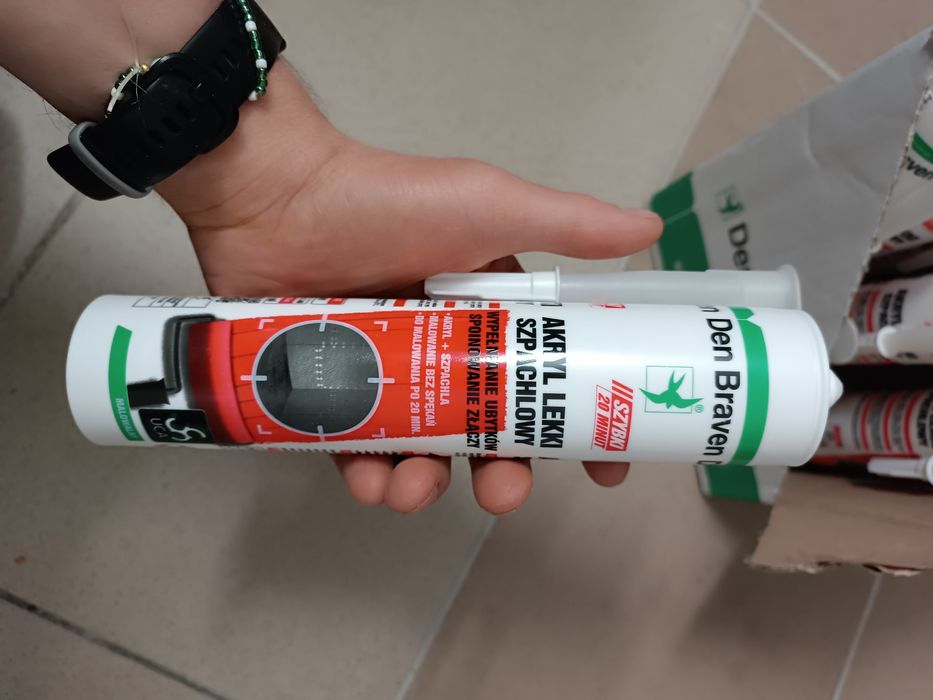 Akryl szpachlowy lekki Den Braven 280ml bialy nowy
