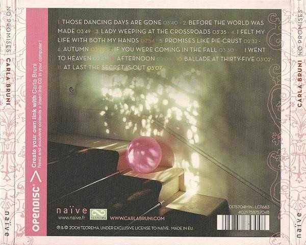 Carla Bruni ‎– No Promises (CD)