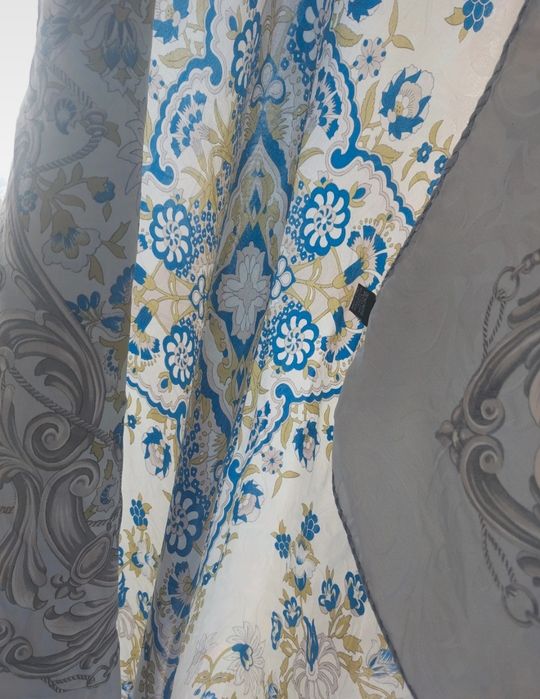 100% jedwab apaszka 84x84 błekit