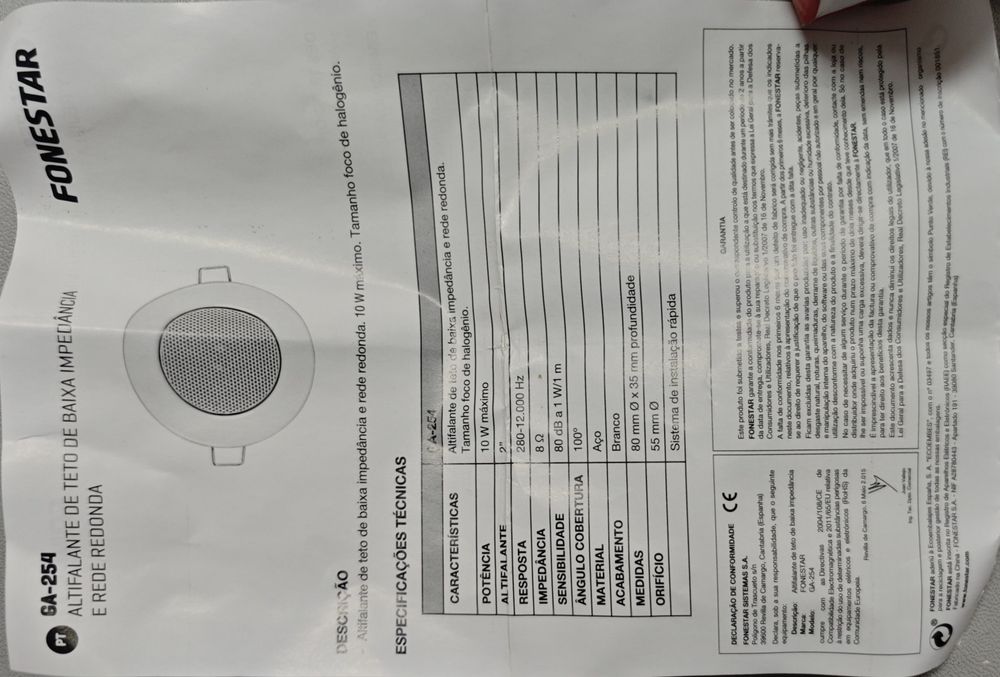 Coluna encastrar fonestar