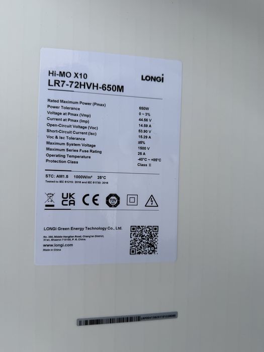 Сонячні панелі LONGi HI MO X10 LR7-72HVH 650W