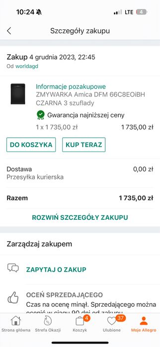 Zmywarka amica czarna