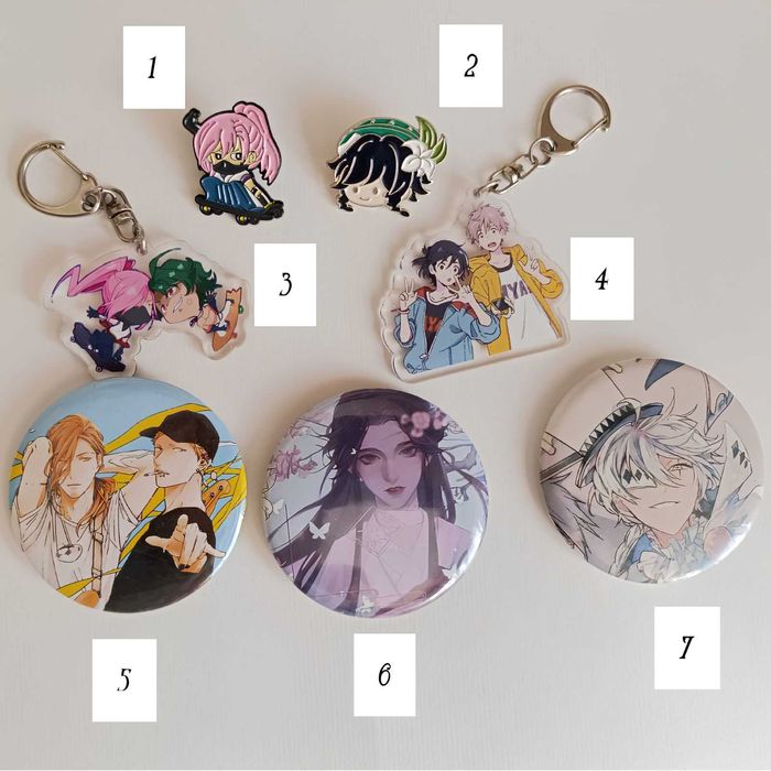 Значки, брелоки, брошка АНІМЕ.
