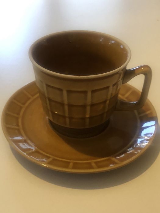 Filizanka z talerzykiem kratka Pruszków