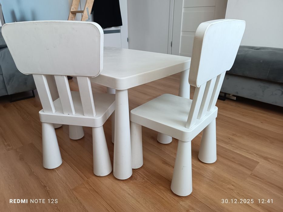 MAMMUT stolik z krzesełkami zestaw biały