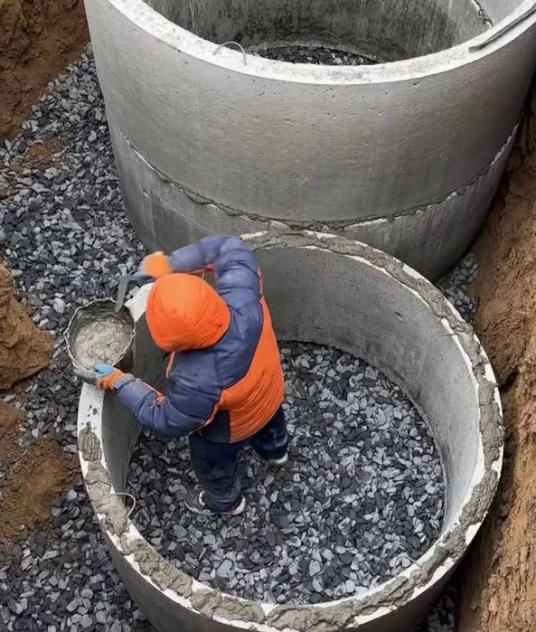 Копаємо септики з бетону вигрібні ями. Каналізація. СМ235