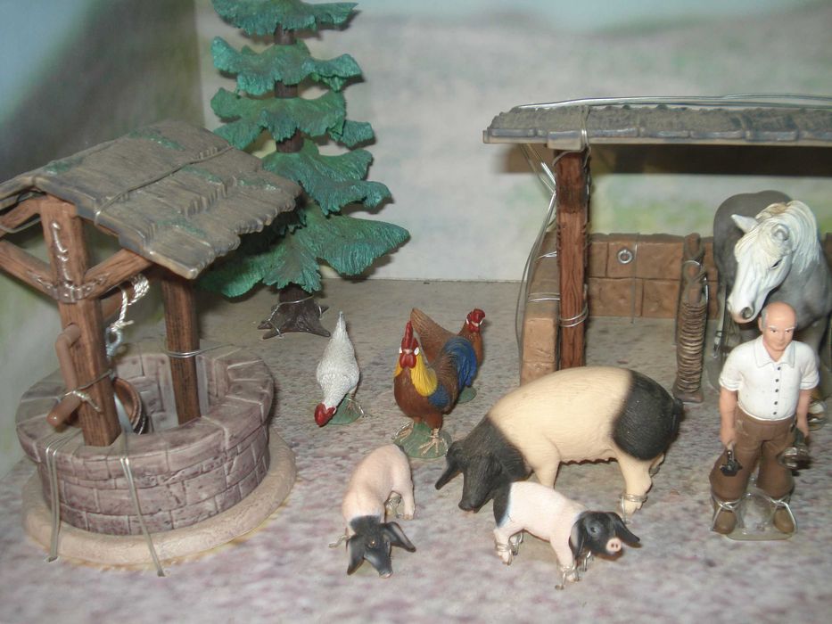 Antigo caixa Schleich animais da quinta