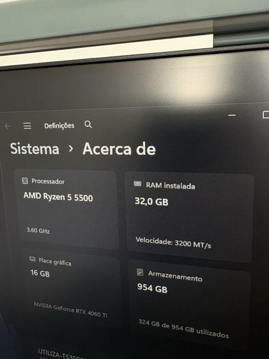 Desktop gaming AMD RYZEN 5, 1 TB, 32 GB, RTX 4060TI 16GB