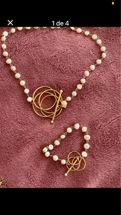 Conjunto colar pulseira