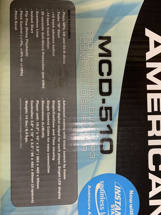 CD Duplo Profissional American Audio MCD-510 (Novo)