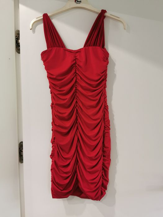 Czerwona drapowana mini Bonprix r. 34