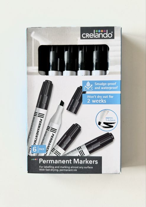 NOWE Markery permanentne 6 szt Crelando
