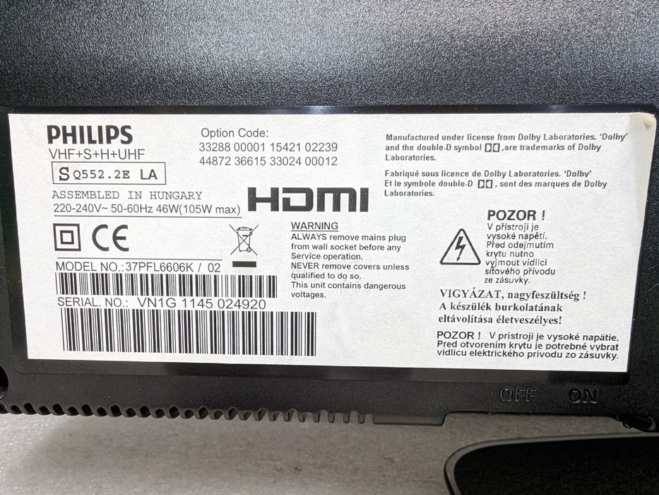PHILIPS 37PFL6606K телевізор 94 см (37") Full HD