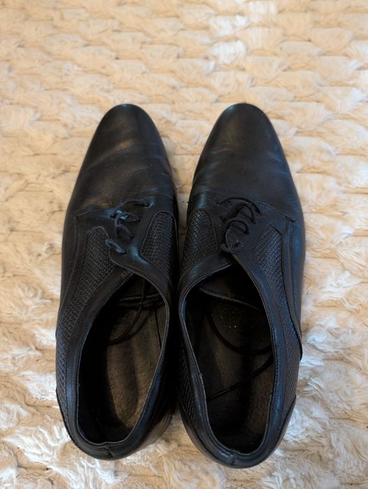 Buty eleganckie męskie czarne 38
