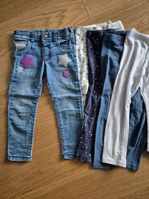 5 par spodni jeansy i legginsy 98/104