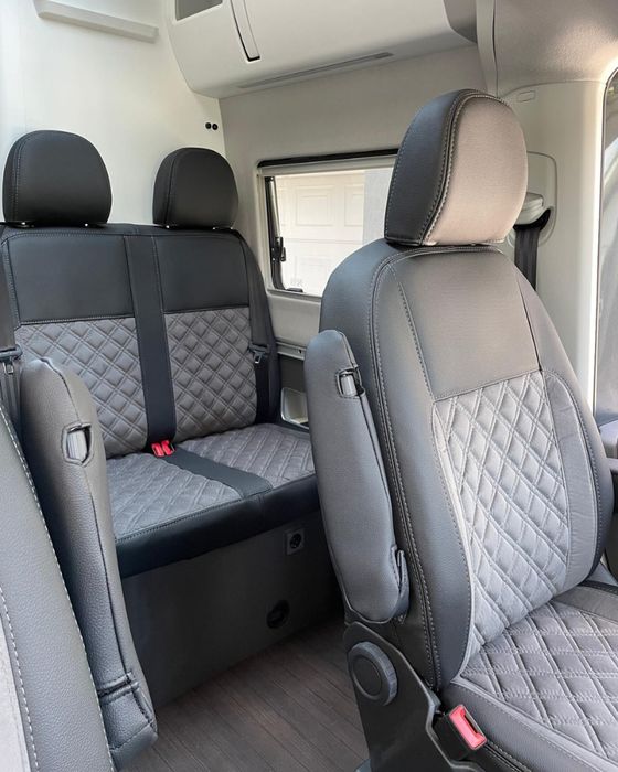 Pokrowce na fotele VW T5 i T6 - 8 os. Pikowany Welur Szyte ręcznie