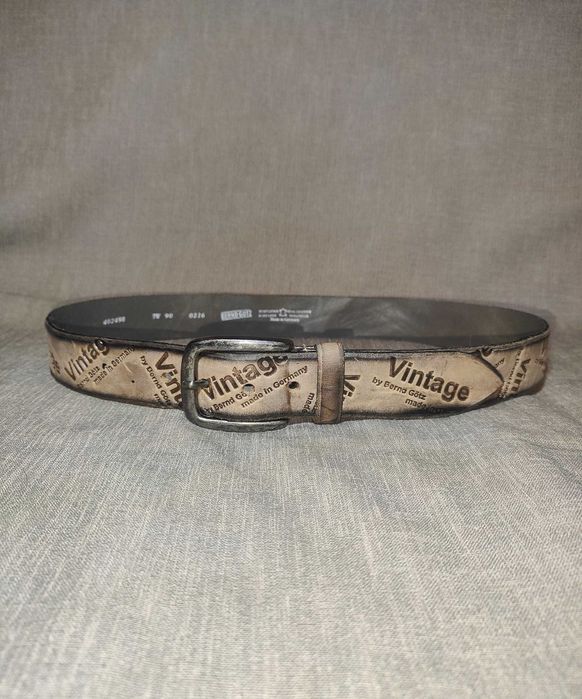 Skórzany tłoczony pasek męski damski marki Bernd Gotz