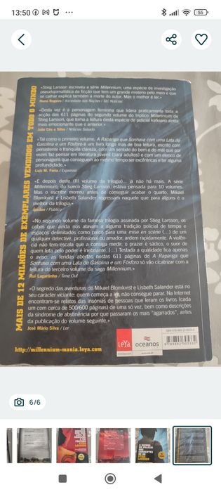 Vendo terceiro livro da trilogia Millennium de Stieg Larsson.