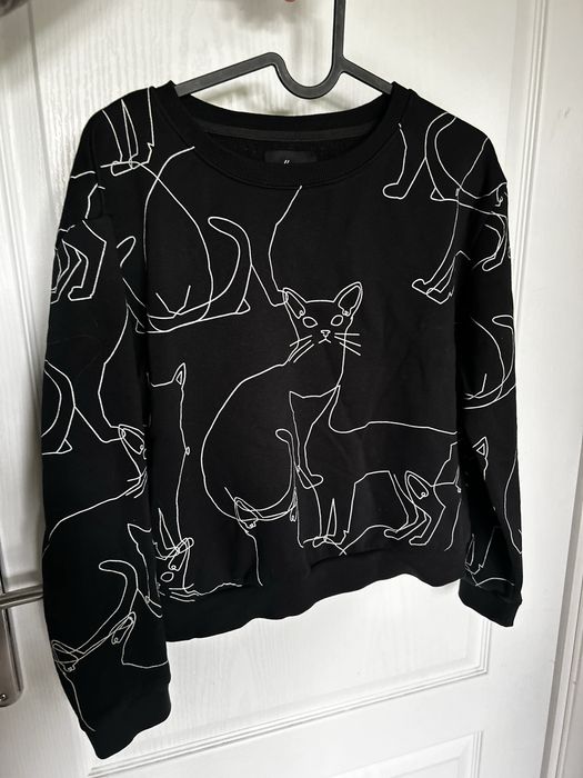 Bluza w koty, kotki czarna krotka House 36 S