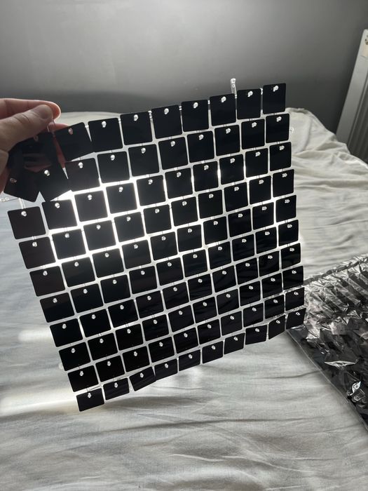 Panele Cekinowe Tło do ścianki do zdjec Czarne DOSTEPNE 144 SZTUK