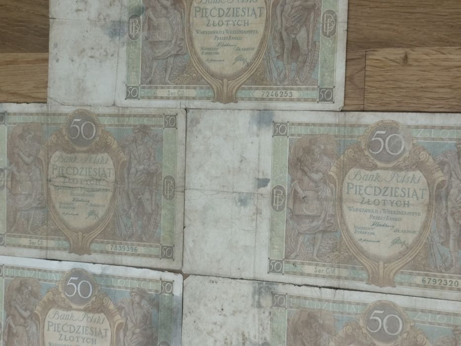 Banknoty 50 zł 1929 stan IV sztuk 7
