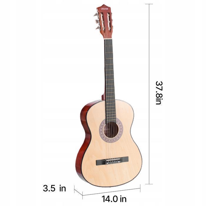 VEVOR gitara koncertowa 960 mm drewniany zestaw startowy dla