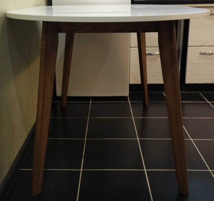 СТОЛ РАСКЛАДНОЙ Белый Кухонный Обеденный Стіл Круглий Білий