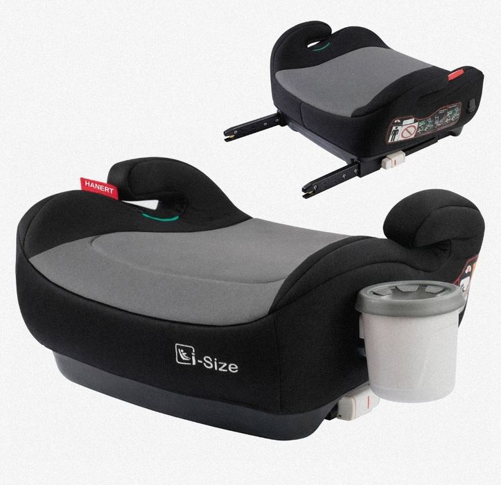 Нові! Автокрісло бустер Hanert Junior i-Size Grey Isofix + підстаканник