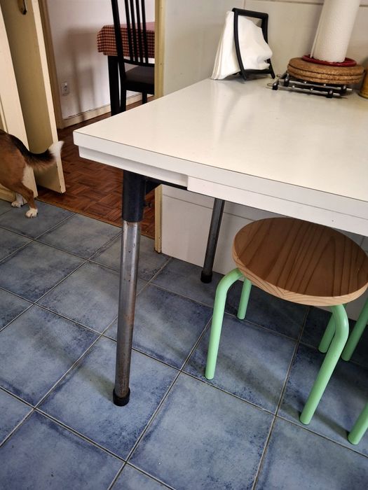 Mesa cozinha branca extensível