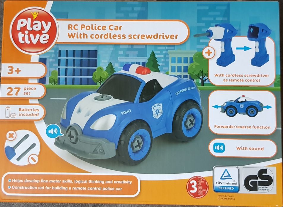 Zdalnie sterowany samochód policyjny RC + wkrętarka – idealny prezent!