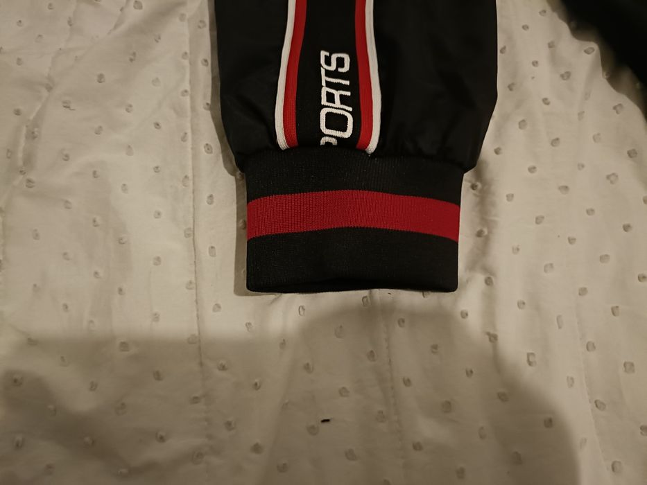 Kurtka FSBN XXL bomber sportowa czarna czerwone lampasy