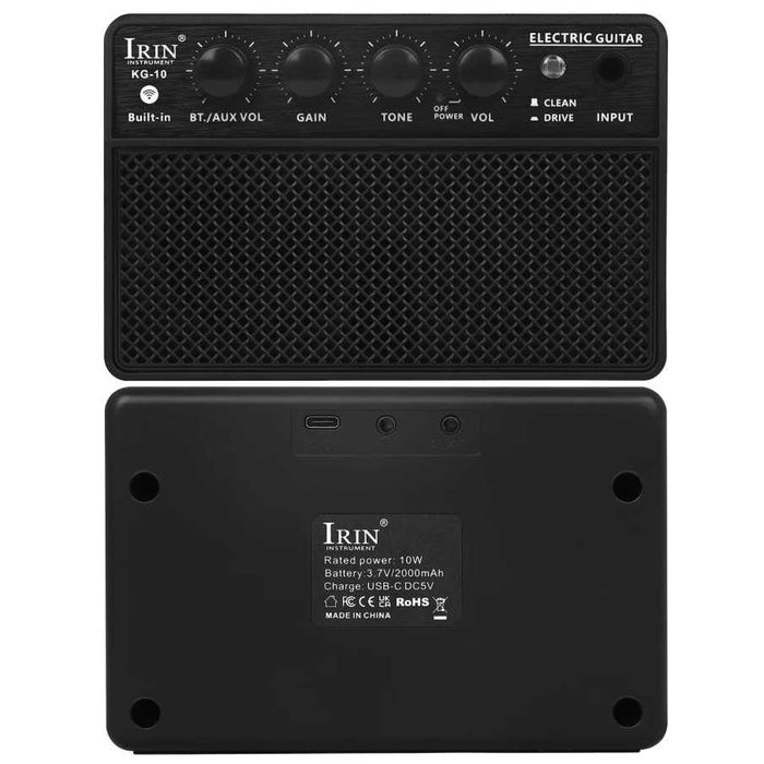 Комбопідсилювач для електрогітари IRIN KG-10, Bluetooth, 10 ват