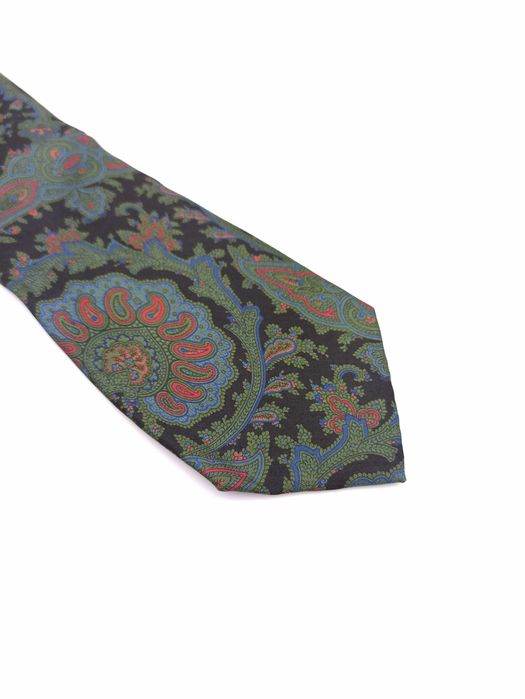 Nazareno Gabrielli jedwabny krawat czarny paisley bib66