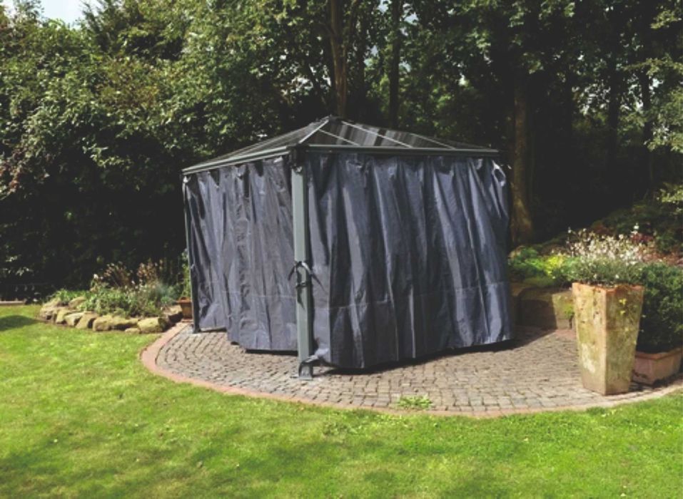 Zadaszenie  3x3m taras aluminiowe+poliwęglan + zasłona