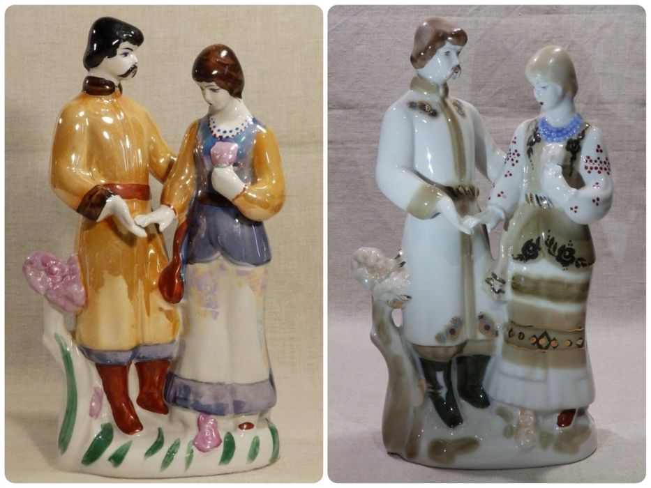 Статуэтки «КАЗАК козак и девушка» фарфор СССР 100% Оригинал! сост.ЛЮКС