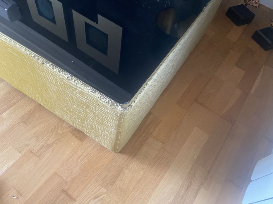 Mesa de centro + vidro preto 90x90